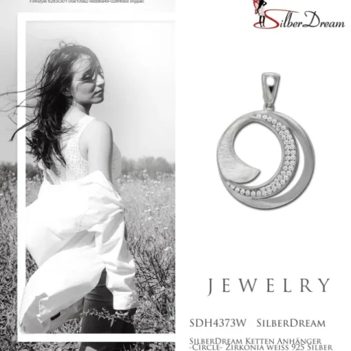 SilberDream Ketten Anhänger -Circle- Zirkonia weiß 925 Silber SDH4373W