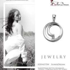 SilberDream Ketten Anhänger -Spirale- Zirkonia weiß 925 Silber SDH4375W