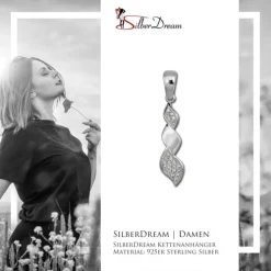 SilberDream Ketten Anhänger Zopf Zirkonia weiß 925er Sterling Silber SDH404W
