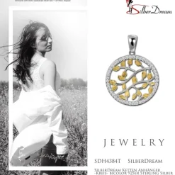 SilberDream Ketten Anhänger -Kreis- bicolor 925er Sterling Silber SDH4384T