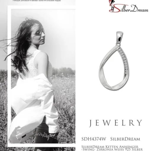 SilberDream Ketten Anhänger -Swing- Zirkonia weiß 925 Silber SDH4374W