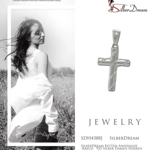 SilberDream Ketten Anhänger -Kreuz- 925 Silber Damen Herren SDH4388J