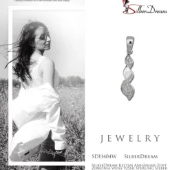 SilberDream Ketten Anhänger Zopf Zirkonia weiß 925er Sterling Silber SDH404W