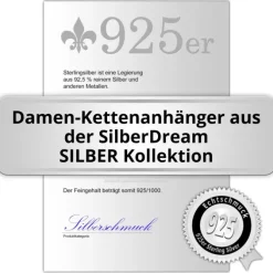 SilberDream Ketten Anhänger Feder Zirkonia weiß 925er Sterling Silber SDH407W