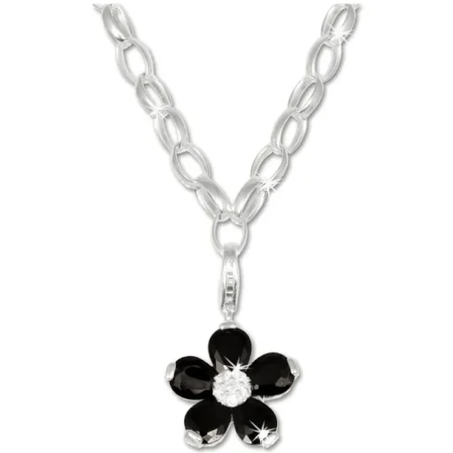 SilberDream Ketten Set Blume 925 Silber Kette + Charm Anhänger FCA304