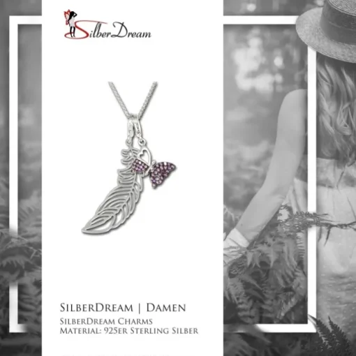 SilberDream Ketten Set Schmetterling + Charm Anhänger 925er FCA313