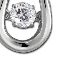 SilberDream Kettenanhänger Träne beweglicher Zirkonia Silber DSH105W