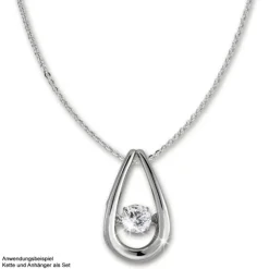 SilberDream Kettenanhänger Träne beweglicher Zirkonia Silber DSH105W