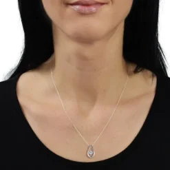 SilberDream Kettenanhänger Träne beweglicher Zirkonia Silber DSH105W