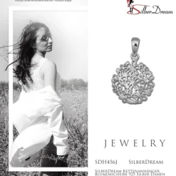 SilberDream Kettenanhänger Blumemscheibe 925 Silber Damen Anhänger SDH456J