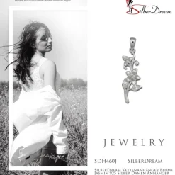 SilberDream Kettenanhänger Blume Jasmin 925 Silber Damen Anhänger SDH460J