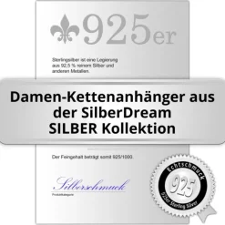 SilberDream Kettenanhänger Blume Jasmin 925 Silber Damen Anhänger SDH460J