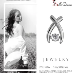 SilberDream Kettenanhänger Kreuz beweglicher Zirkonia Silber DSH103W