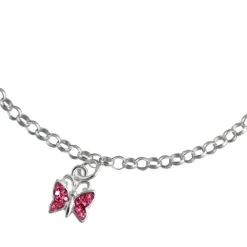 SilberDream Kinder Armband Schmetterling rosa 16cm Silber SDA024