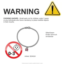 SilberDream Kinder Armband Schmetterling rosa 16cm Silber SDA024