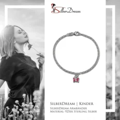SilberDream Kinder Armband Schmetterling rosa 16cm Silber SDA024