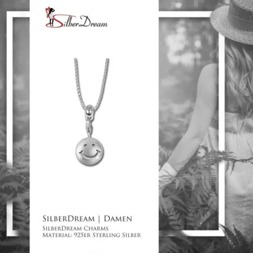 SilberDream Kinder Set Kette + Charm Smiley 925 Silber FCA124