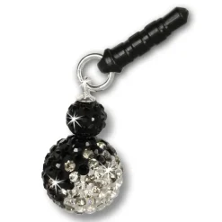 SilberDream Kugel Handy Anhänger schwarz Zirkonia 925 Silber GST002S