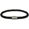 SilberDream Leder Armband schwarz mit Edelstahl Verschluss LS1501