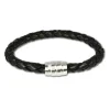SilberDream Leder Armband schwarz mit Edelstahl Verschluss LS1803