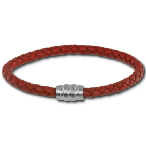 SilberDream Leder Armband 5mm rostrot 22cm Edelstahl Verschluss LAB0522