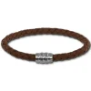 SilberDream Leder Armband 5mm braun 20cm Edelstahl Verschluss LAB0220