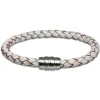 SilberDream Leder Armband weiß 20cm mit Edelstahl Verschluss LS1522