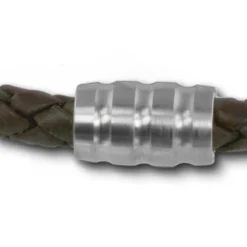 SilberDream Leder Armband dunkelbraun 22cm Edelstahl Verschluss LAB0322