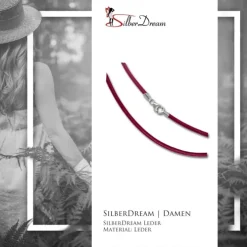 SilberDream Leder Armband 21cm pink 2mm für Charms SML7421