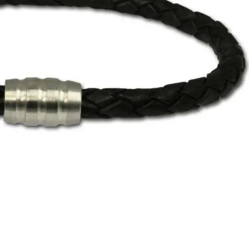 SilberDream Leder Armband schwarz mit Edelstahl Verschluss LS1502
