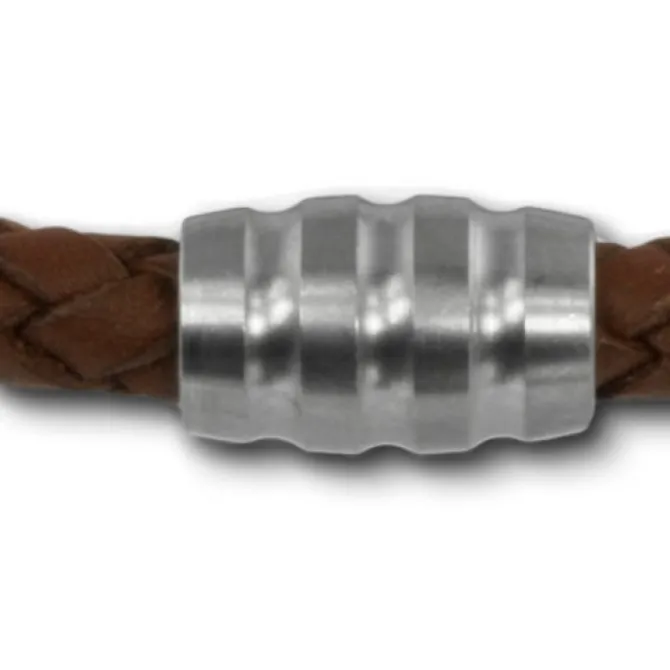 SilberDream Leder Armband 5mm braun 20cm Edelstahl Verschluss LAB0220