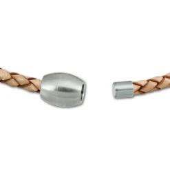 SilberDream Leder Armband 21cm natur mit Edelstahl Verschluss LS1492