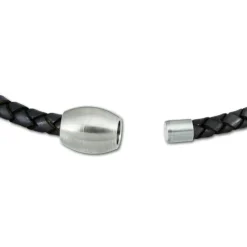 SilberDream Leder Armband 19cm grau mit Edelstahl Verschluss LS1471