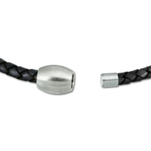 SilberDream Leder Armband 19cm grau mit Edelstahl Verschluss LS1471