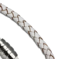 SilberDream Leder Armband weiß 22cm mit Edelstahl Verschluss LS1523