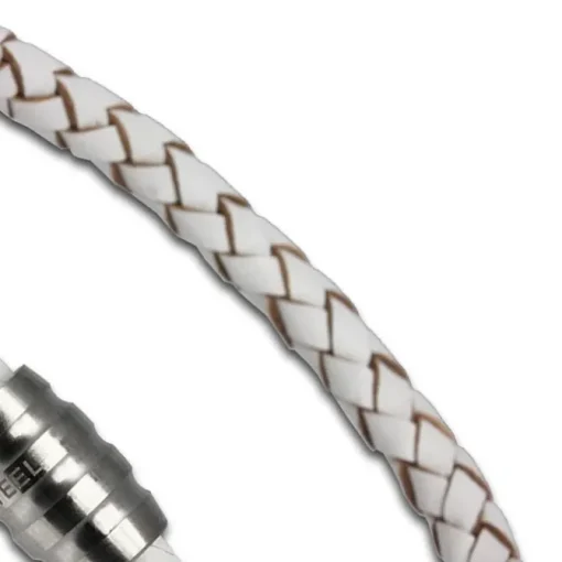 SilberDream Leder Armband weiß 20cm mit Edelstahl Verschluss LS1522