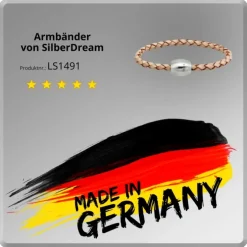 SilberDream Leder Armband 19cm natur mit Edelstahl Verschluss LS1491