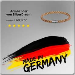 SilberDream Leder Armband 5mm natur 22cm Edelstahl Verschluss LAB0722
