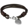 SilberDream Lederarmband Edelstahl Herz braun Leder Armband LAP005B