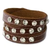 SilberDream Lederarmband braun Zirkonia Damen Leder Armband LAP228B