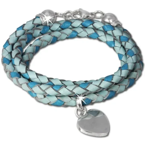 SilberDream Lederarmband türkis Bolo-Wickelarmband Echt-Leder LAP599T