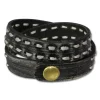 SilberDream Lederarmband Jeansstyle schwarz grau Leder Armband LAP511S