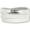SilberDream Lederarmband weiß Wickelarmband Magnetverschluß LAP561W