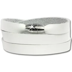 SilberDream Lederarmband weiß Wickelarmband Magnetverschluß LAP561W