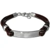 SilberDream Lederarmband Plakette braun Edelstahl Armband LAP009B