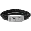 SilberDream Lederarmband Kordel schwarz Edelstahl Leder Armband LAP003S