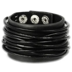 SilberDream Lederarmband schwarz Herren Leder Armband LAP010S