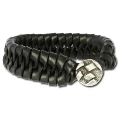 SilberDream Lederarmband schwarz Herren Leder Armband LA3073S