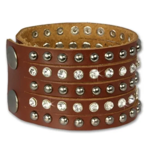 SilberDream Lederarmband braun Zirkonia Damen Leder Armband LAP231B