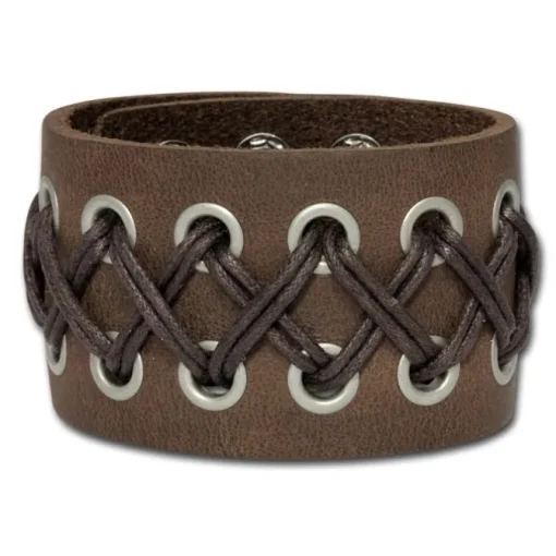SilberDream Lederarmband braun-antik Herren Kordel-Leder Armband LA5353B